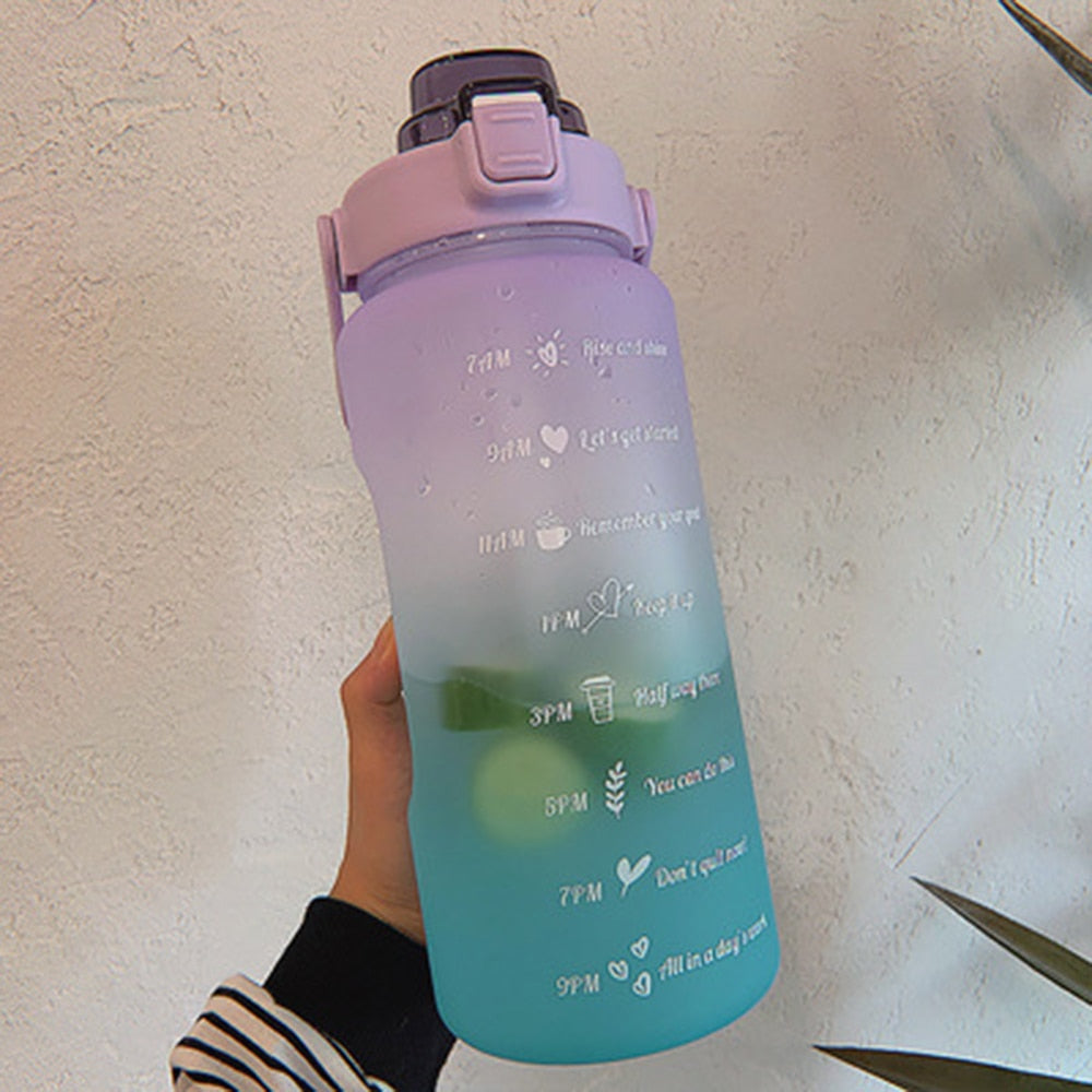 2 Liter Water Bottle with Straw Female Jug Girls Portable Travel bottles Fitness Bike Cup