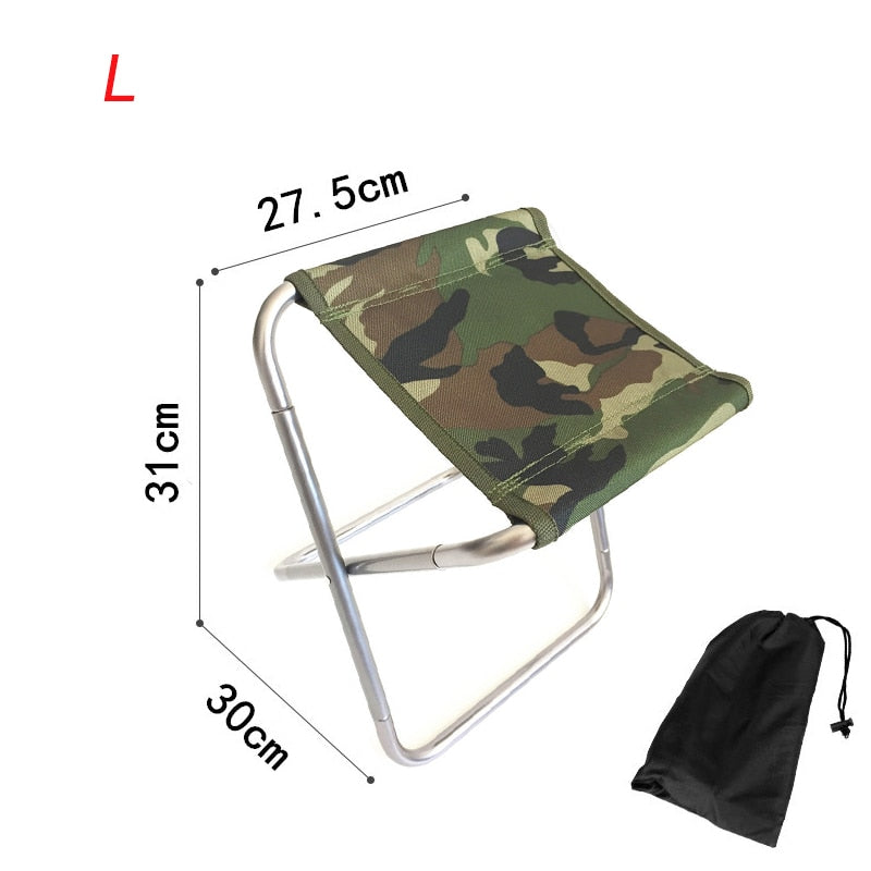 Folding Small Stool Fishing Chair Picnic Camping Chair Foldable Aluminium Cloth Outdoor