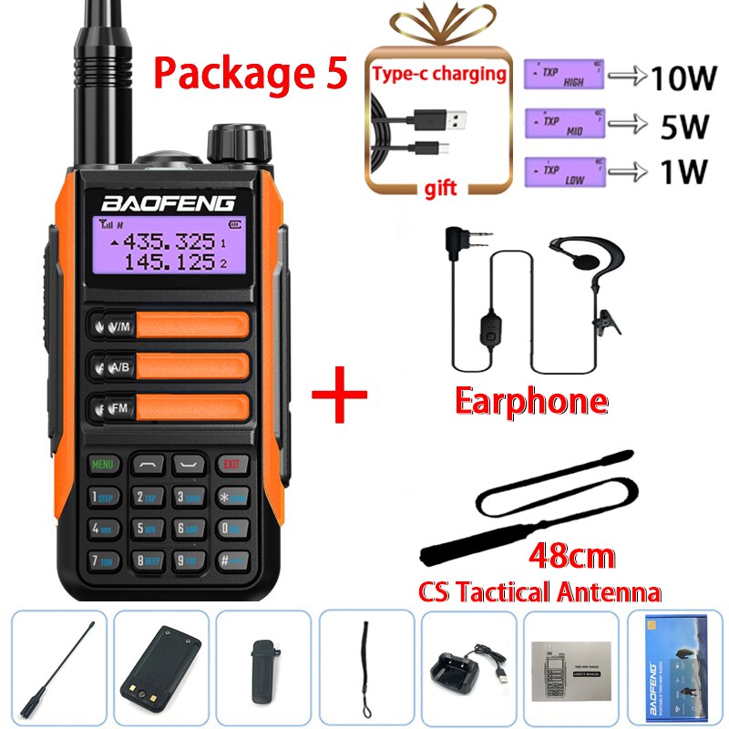 Baofeng UV-16 PRO 10W Walkie Talkie IP68 Waterproof Amateur Transceiver Dual Band