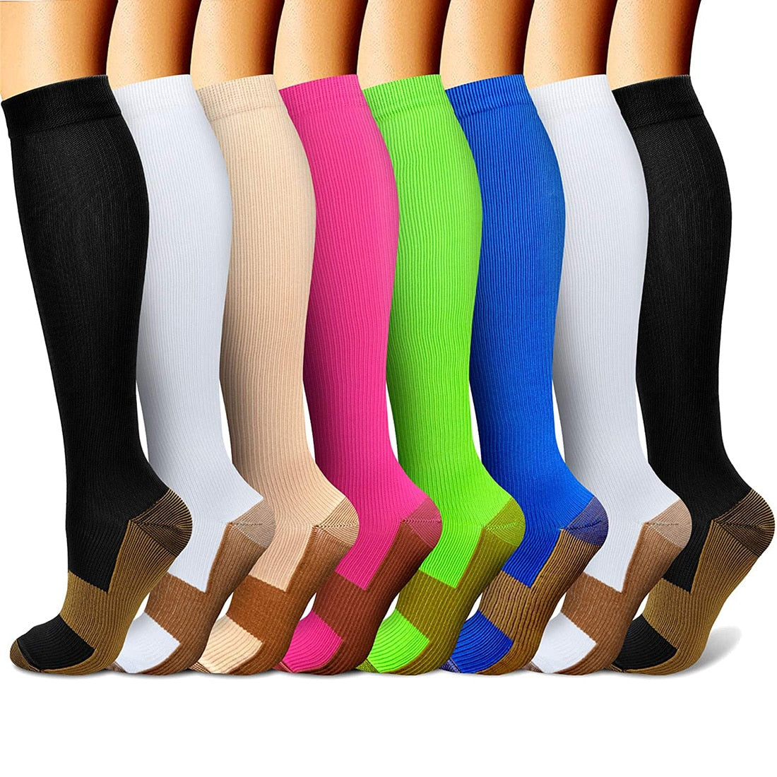 5/6 Pairs Men and Women Compression Socks Circulation Recovery Varicose Veins