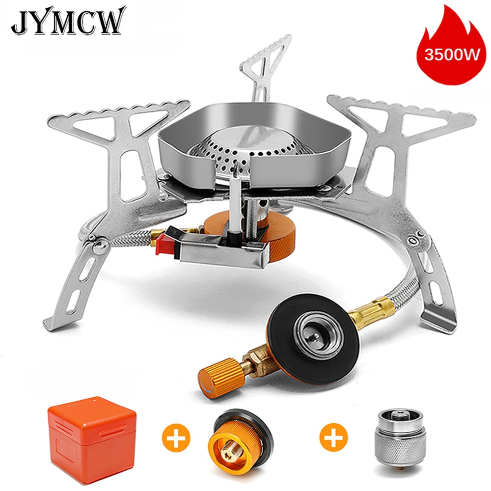 JYMCW Camping Gas Stove Windproof Outdoor Gas Burner Portable Folding Split