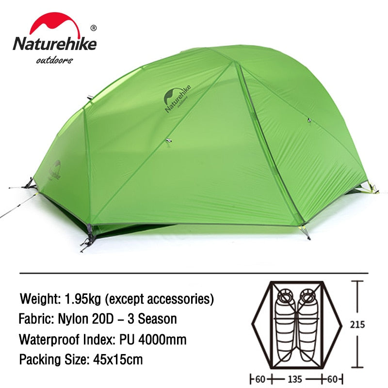 Naturehike Star River Camping Tent 2 Person Ultralight Waterproof Tent Double Layer