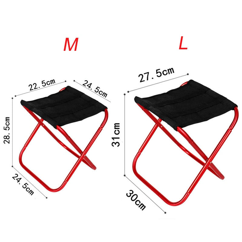 Folding Small Stool Fishing Chair Picnic Camping Chair Foldable Aluminium Cloth Outdoor