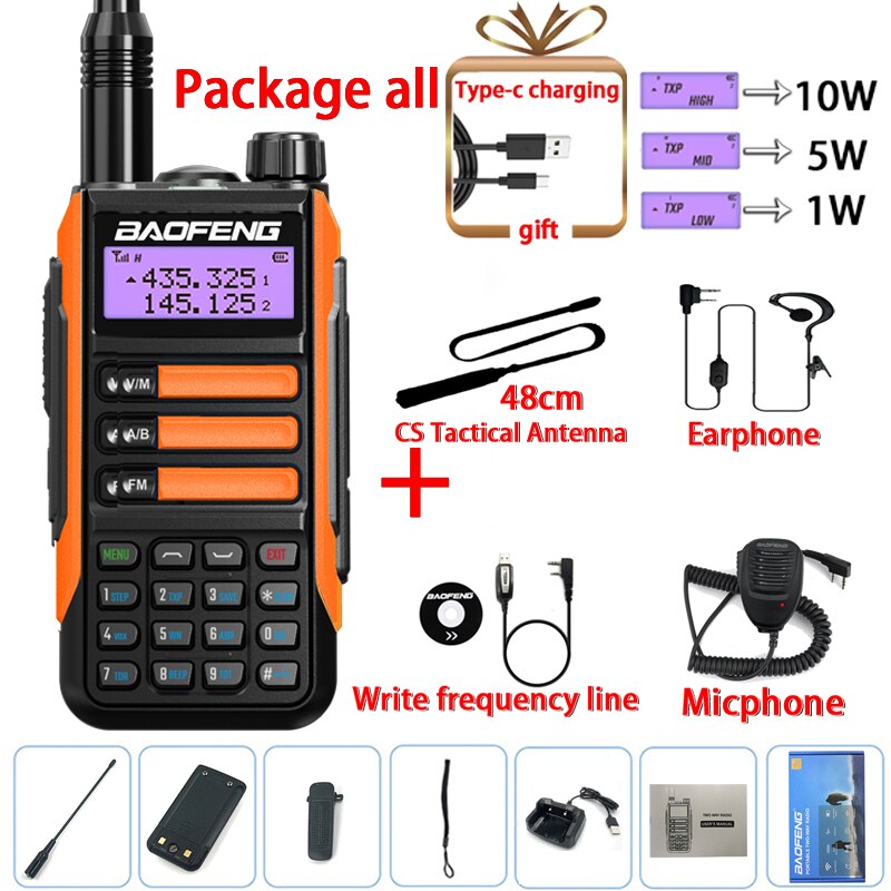 Baofeng UV-16 PRO 10W Walkie Talkie IP68 Waterproof Amateur Transceiver Dual Band