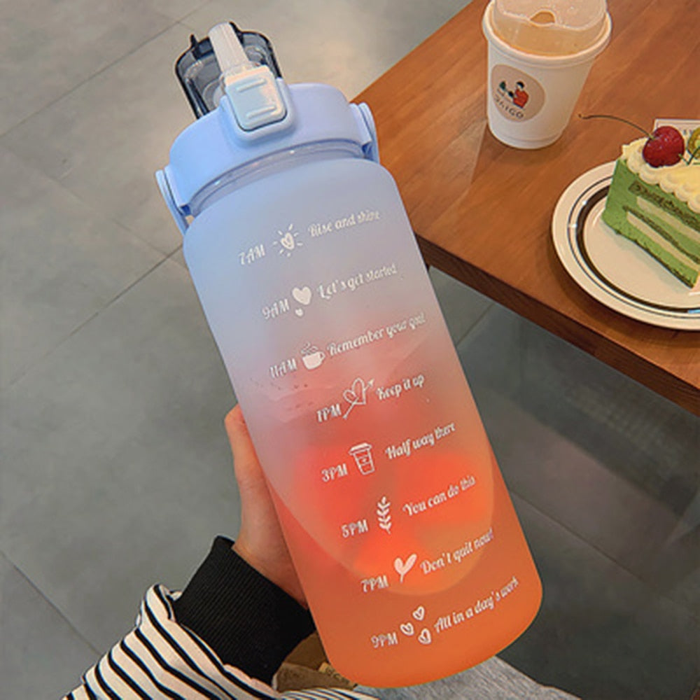 2 Liter Water Bottle with Straw Female Jug Girls Portable Travel bottles Fitness Bike Cup