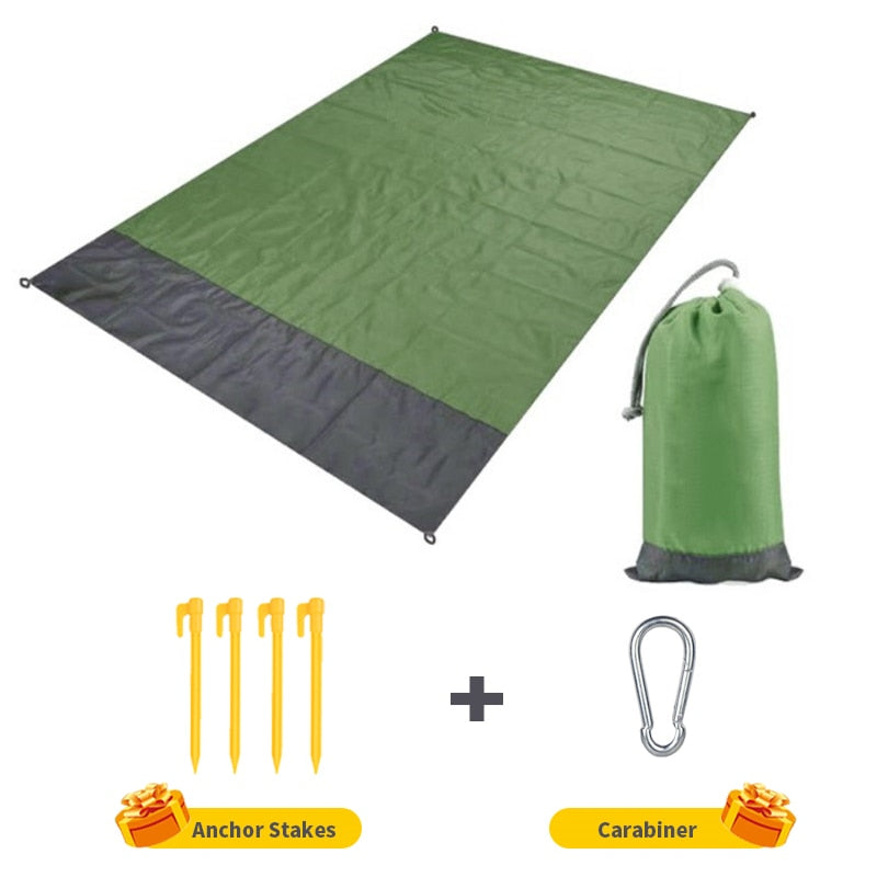 2x2.1m Waterproof Pocket Beach Blanket Folding Camping Mat Mattress Portable