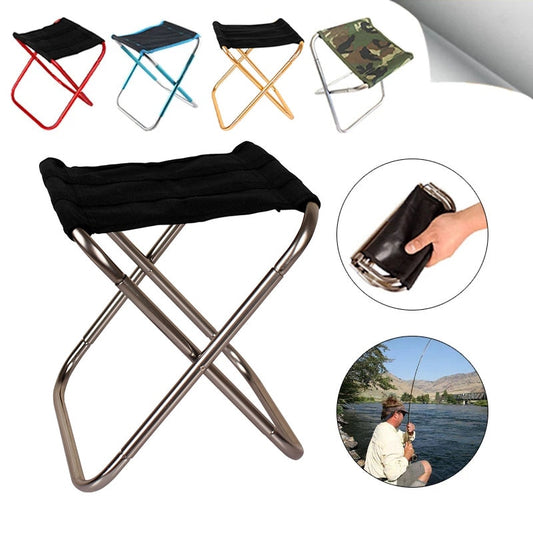 Folding Small Stool Fishing Chair Picnic Camping Chair Foldable Aluminium Cloth Outdoor