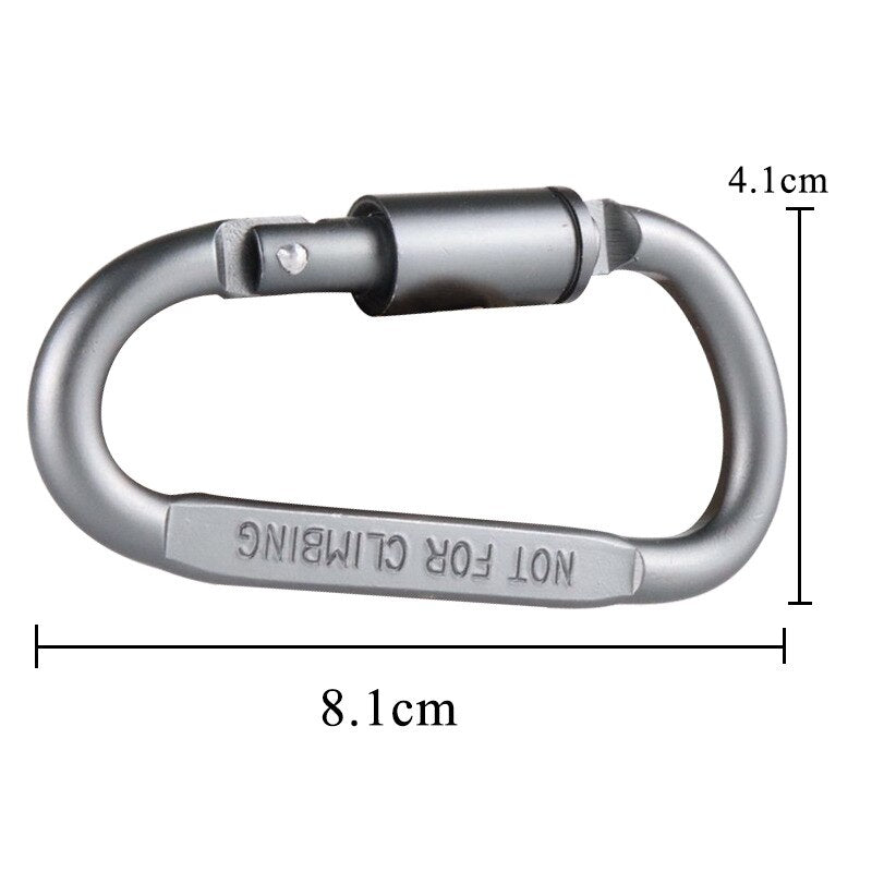 Survival D-ring Locking Carabiner Clip Set Screw Lock Hanging Hook Buckle Karabiner