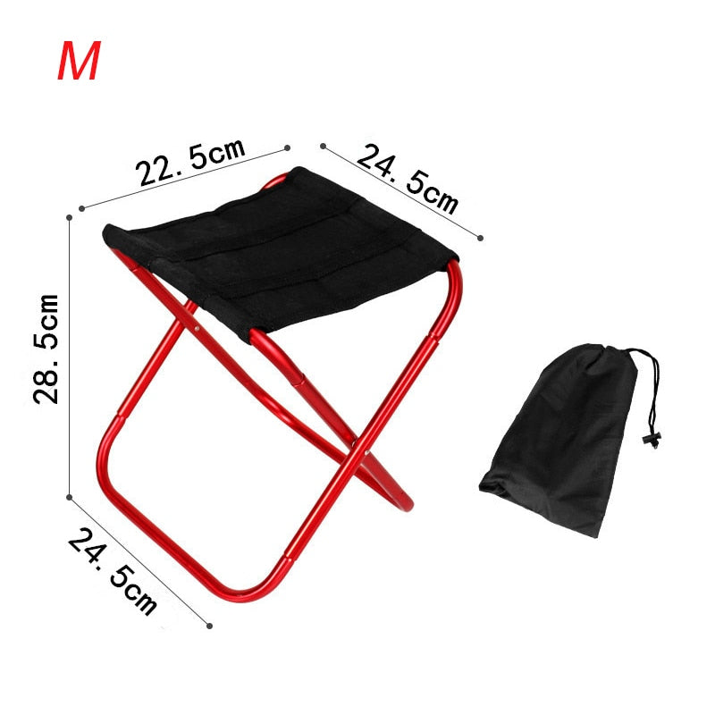 Folding Small Stool Fishing Chair Picnic Camping Chair Foldable Aluminium Cloth Outdoor