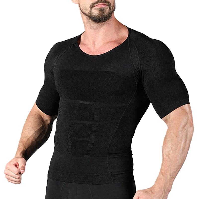 Men&#39;s Slimming Body Shapewear Corset Vest Shirt Compression Abdomen Tummy