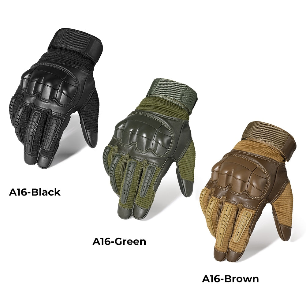 Military Tactical Touch Screen Gloves PU Leather Full Finger Glove Airsoft Paintball Bicycle