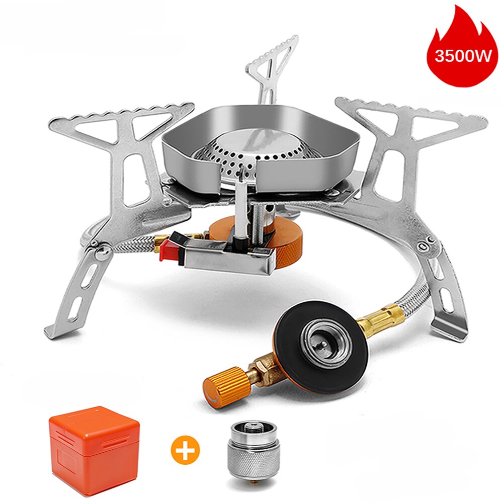 JYMCW Camping Gas Stove Windproof Outdoor Gas Burner Portable Folding Split