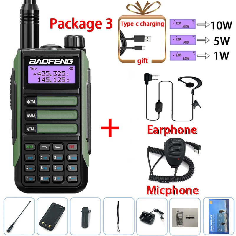 Baofeng UV-16 PRO 10W Walkie Talkie IP68 Waterproof Amateur Transceiver Dual Band