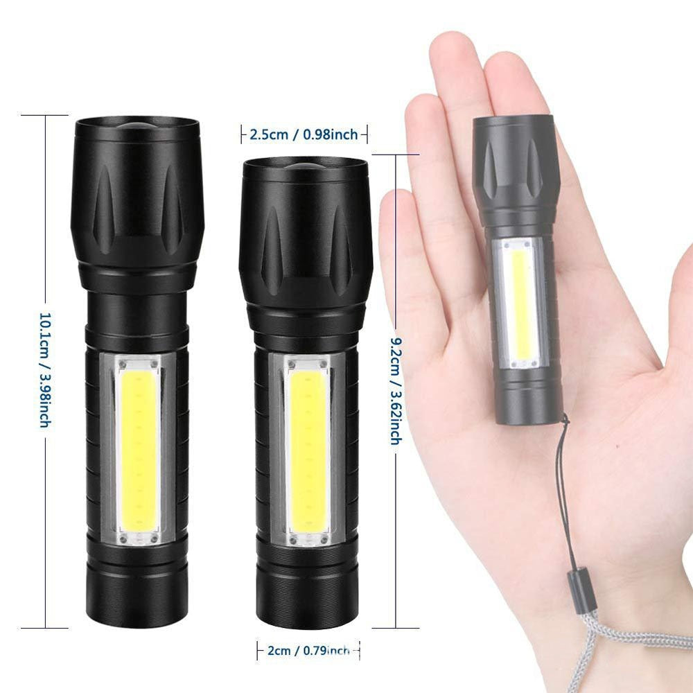 Portable Rechargeable Zoom LED Flashlight XP-G Q5 Flash Light Torch Lantern 3 Lighting