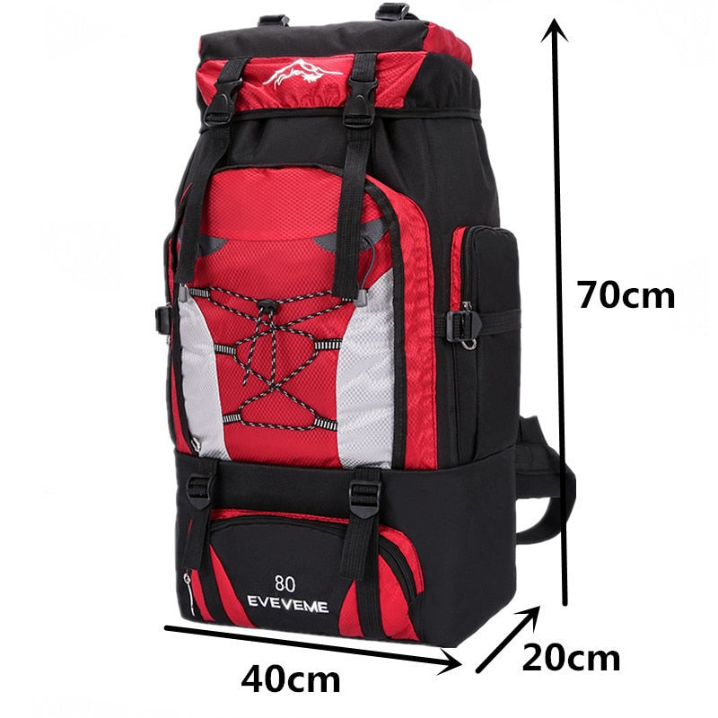 Men&#39;s 80L Large Waterproof Climbing Hiking Backpack Camping Mountaineering