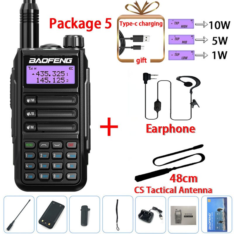 Baofeng UV-16 PRO 10W Walkie Talkie IP68 Waterproof Amateur Transceiver Dual Band