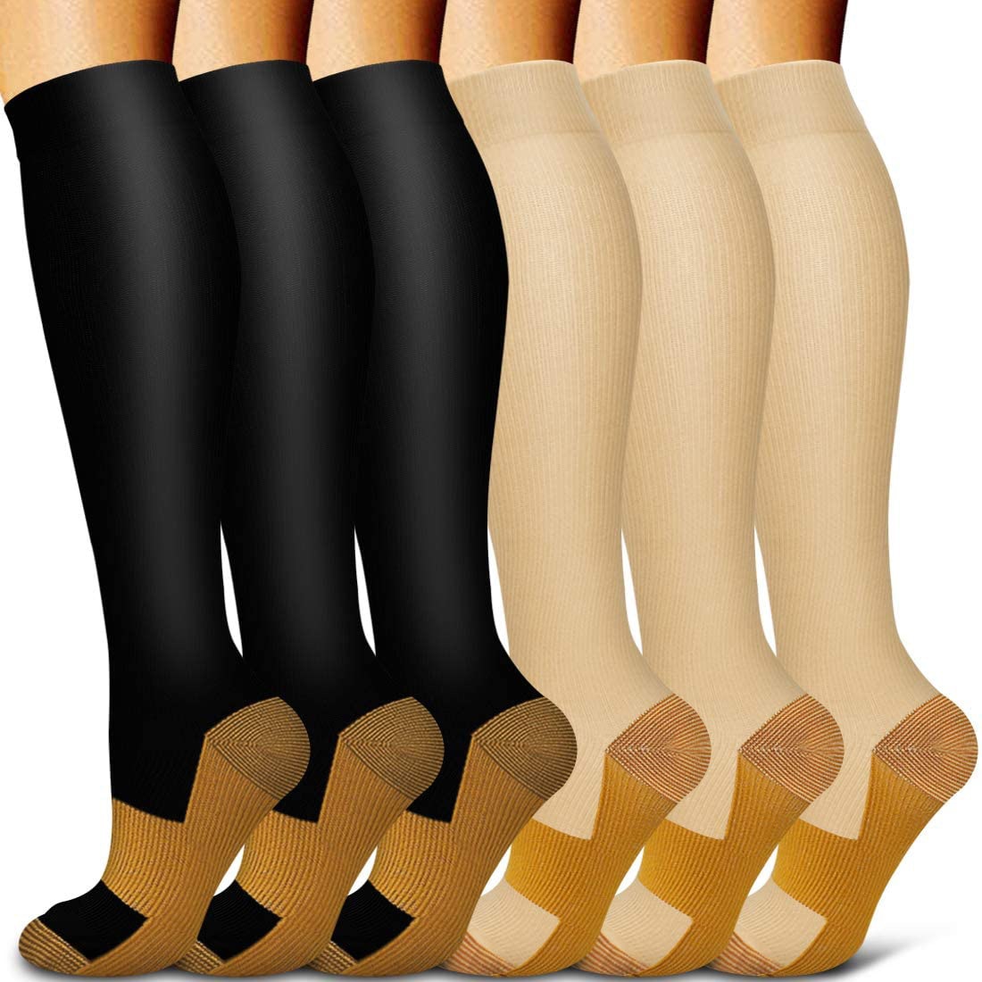 5/6 Pairs Men and Women Compression Socks Circulation Recovery Varicose Veins