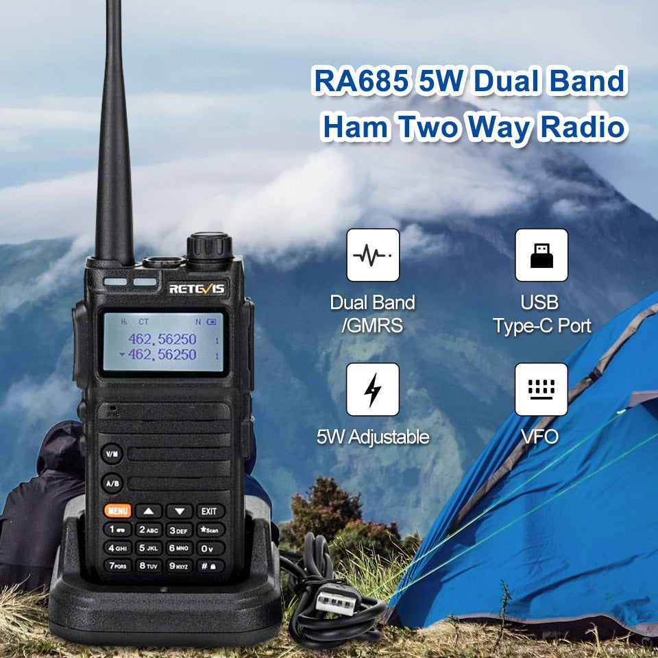 Retevis RA685 Walkie Talkie Ham Two-way Radio Stations Long Range Walkie-talkies