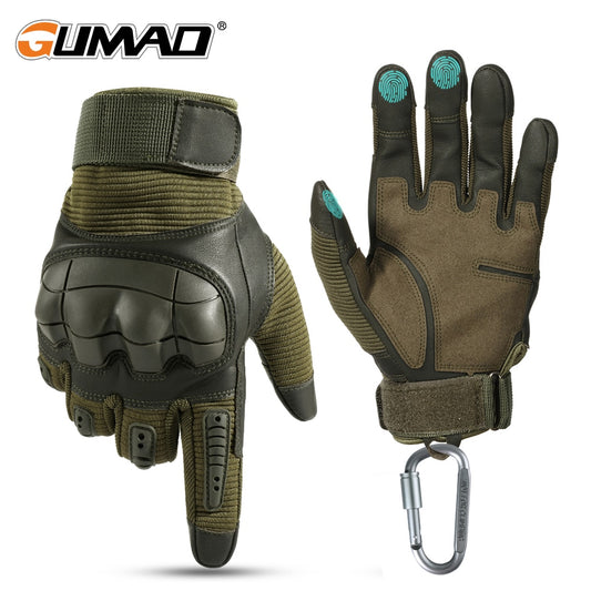 Military Tactical Touch Screen Gloves PU Leather Full Finger Glove Airsoft Paintball Bicycle