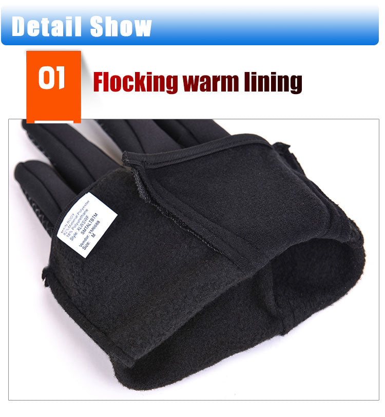 Unisex Winter Thermal Warm Cycling Bicycle Touch Screen Gloves Outdoor Camping