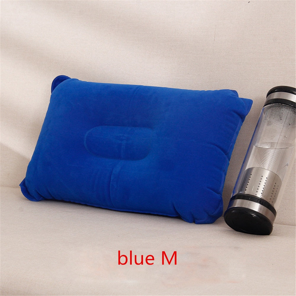 Portable Soft Ultralight Inflatable PVC Nylon Air Pillow Sleep Cushion