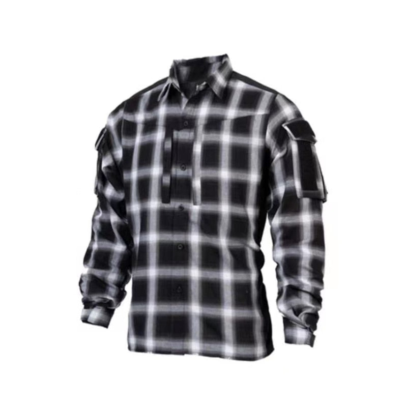 Bacraft TRN Tactical Plaid Shirt Long Sleeve Breathable Tactical Combat Commuting