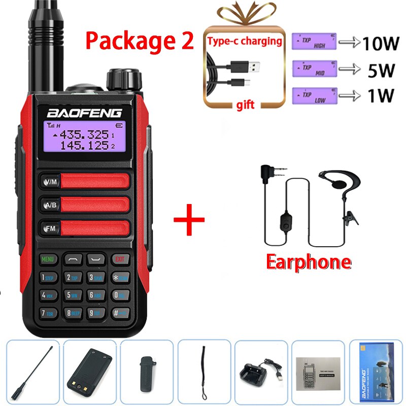 Baofeng UV-16 PRO 10W Walkie Talkie IP68 Waterproof Amateur Transceiver Dual Band