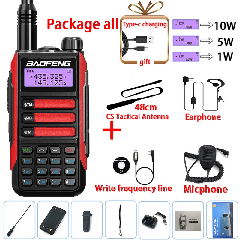 Baofeng UV-16 PRO 10W Walkie Talkie IP68 Waterproof Amateur Transceiver Dual Band