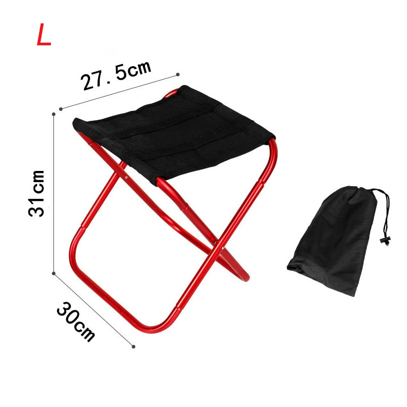 Folding Small Stool Fishing Chair Picnic Camping Chair Foldable Aluminium Cloth Outdoor