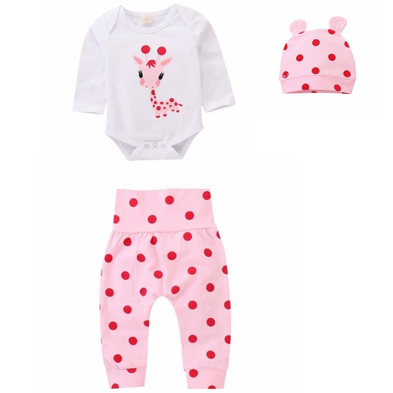 Spring Fall Cotton Newborn Baby Girl Clothes 0-3 Months Polka Dot Unisex Infant Clothes