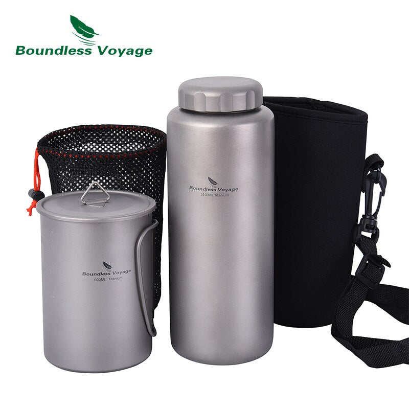 Boundless Voyage Titanium Sports Water Bottle Leak-Proof Outdoor Camping 1050ml