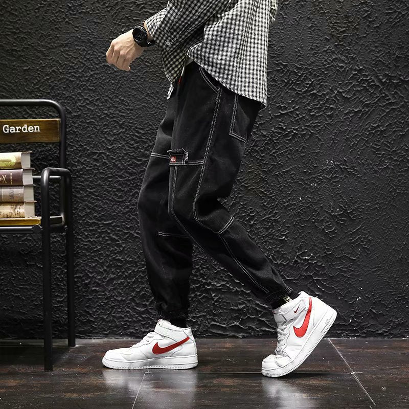 2022 New Streetwear Hip Hop Cargo Pants Men&#39;s Jeans Elastic Harun Joggers