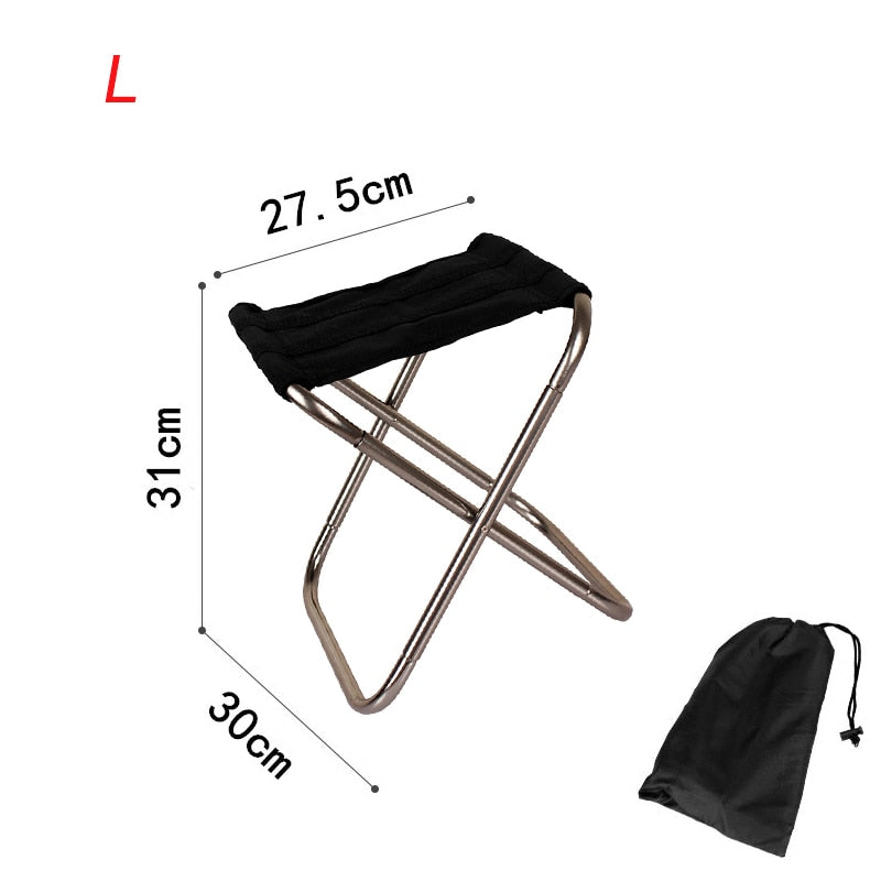 Folding Small Stool Fishing Chair Picnic Camping Chair Foldable Aluminium Cloth Outdoor