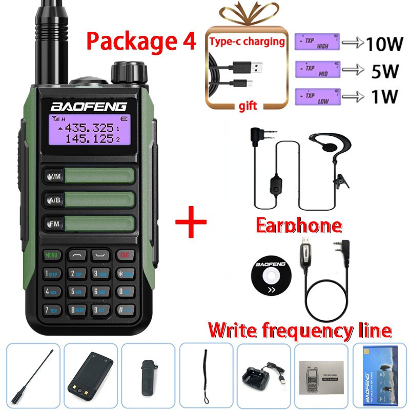 Baofeng UV-16 PRO 10W Walkie Talkie IP68 Waterproof Amateur Transceiver Dual Band