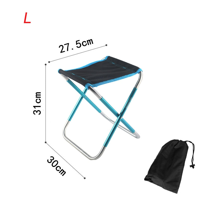 Folding Small Stool Fishing Chair Picnic Camping Chair Foldable Aluminium Cloth Outdoor