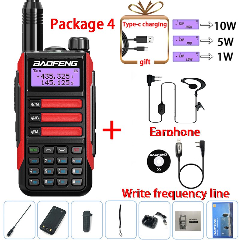 Baofeng UV-16 PRO 10W Walkie Talkie IP68 Waterproof Amateur Transceiver Dual Band