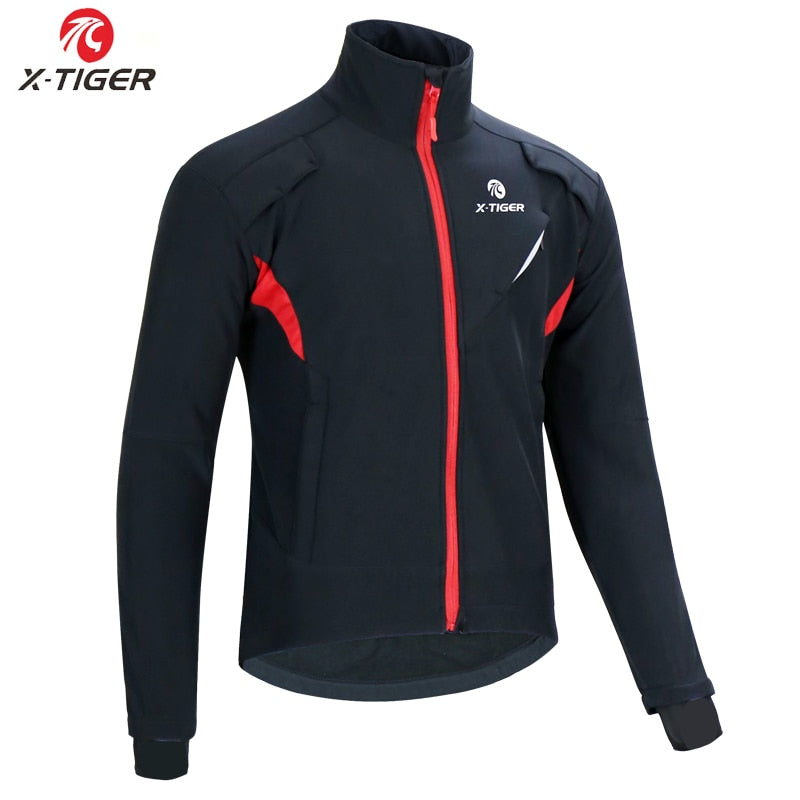 X-TIGER Winter Fleece Thermal Cycling Jacket Coat Windproof Bicycle Clothing