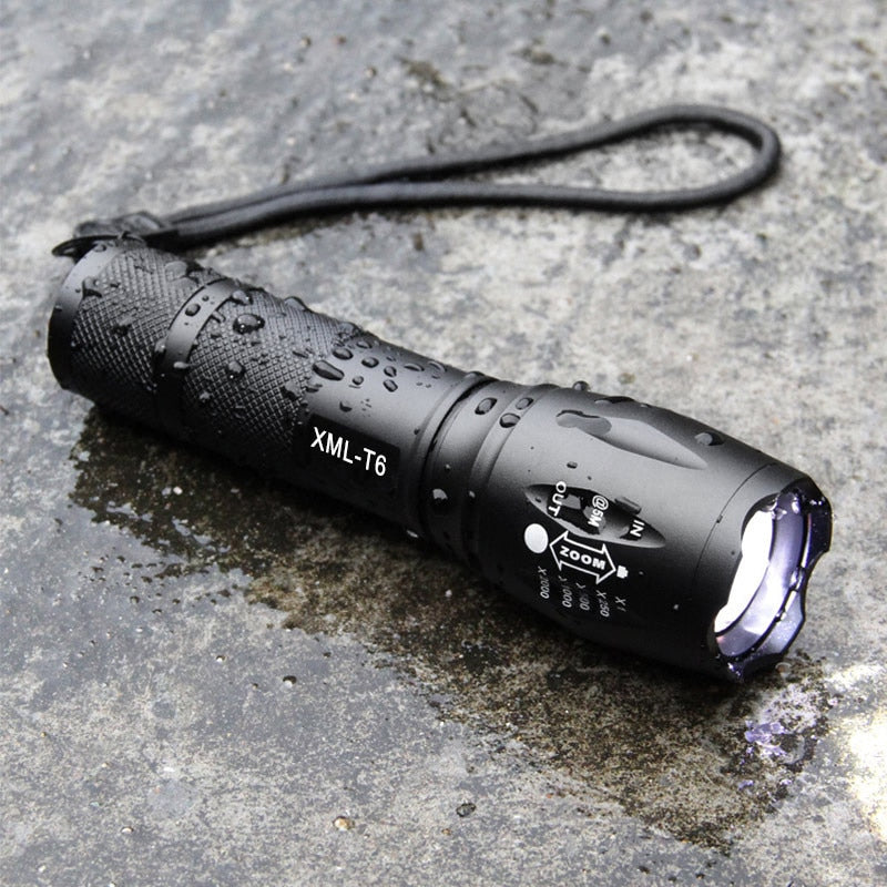 Portable Powerful LED Lamp XML-T6  Flashlight Linterna Torch Uses 18650 Chargeable Battery