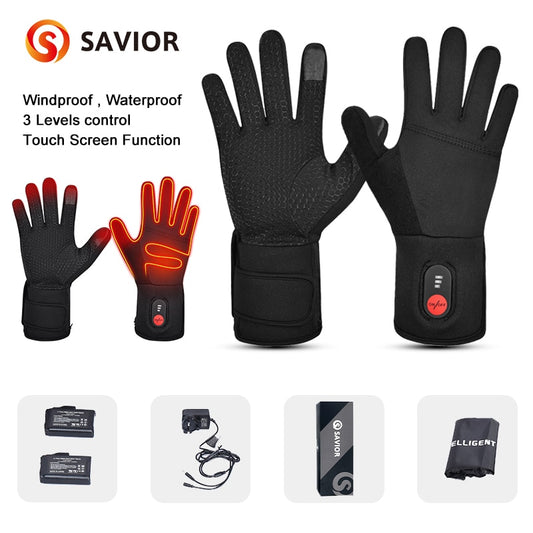 Winter Warm Cycling Heated Gloves Liners Rechargeable Battery