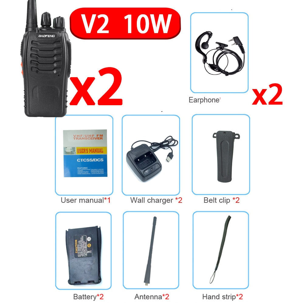 2022 Original 5/10W 4PCS Baofeng BF-888S Walkie Talkie UHF 400-470MHz Radios