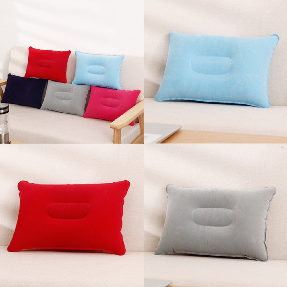 Portable Soft Ultralight Inflatable PVC Nylon Air Pillow Sleep Cushion