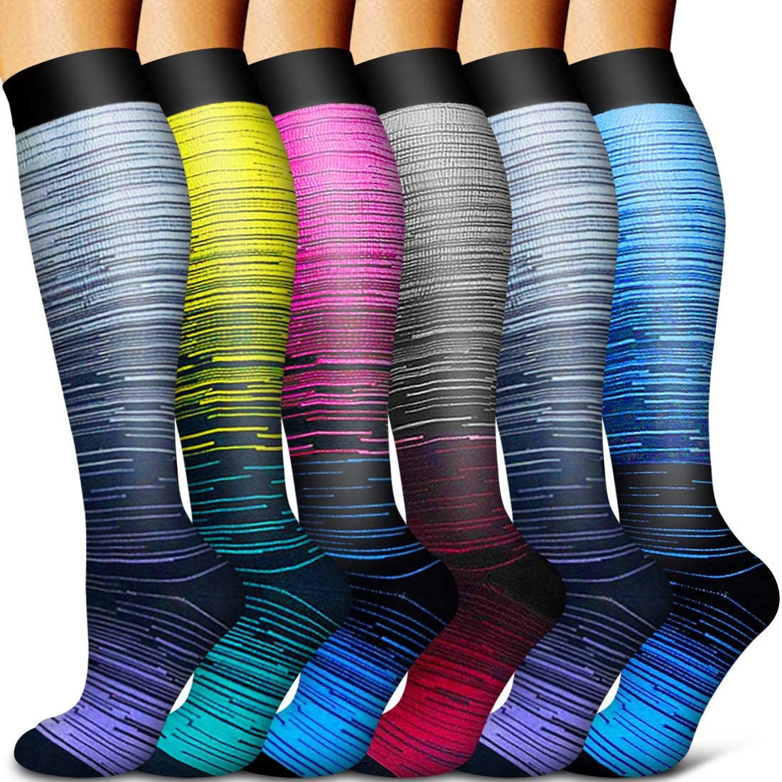 5/6 Pairs Men and Women Compression Socks Circulation Recovery Varicose Veins