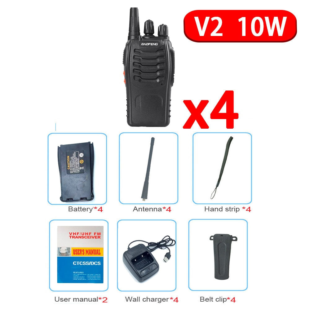 2022 Original 5/10W 4PCS Baofeng BF-888S Walkie Talkie UHF 400-470MHz Radios