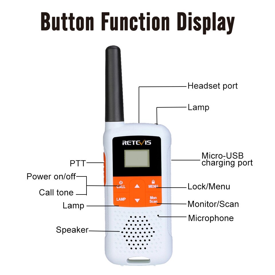 Retevis RT649B Walkie Talkie 2 or 4 pcs PMR446 Walkie-talkies 1.8km for Motorola