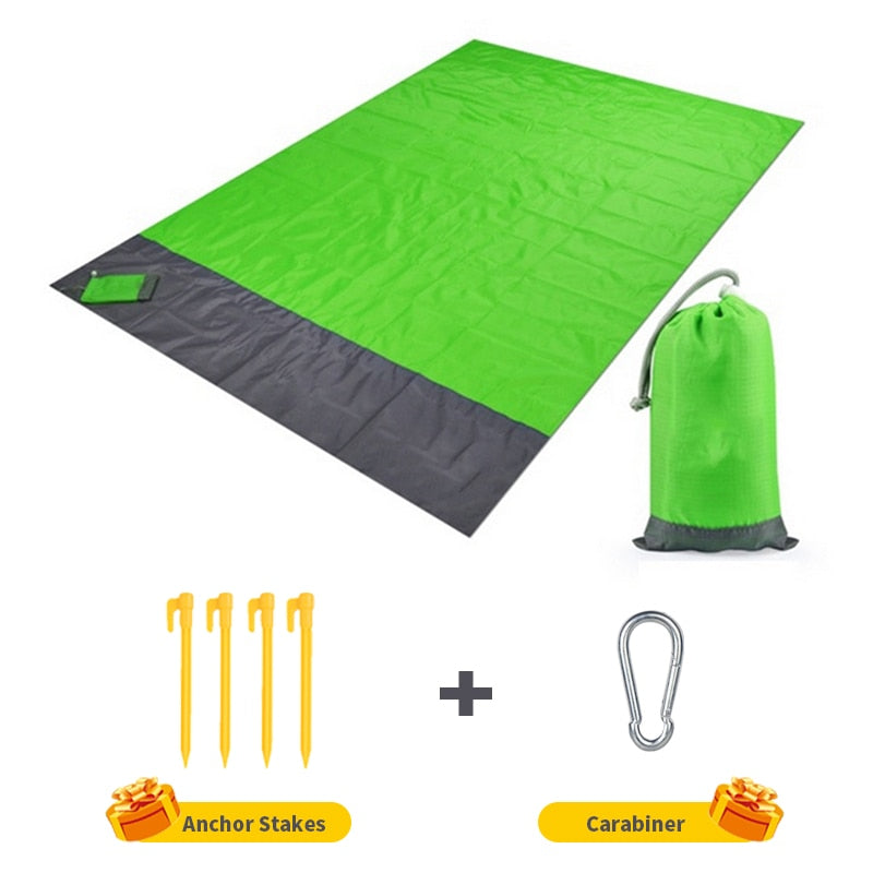 2x2.1m Waterproof Pocket Beach Blanket Folding Camping Mat Mattress Portable