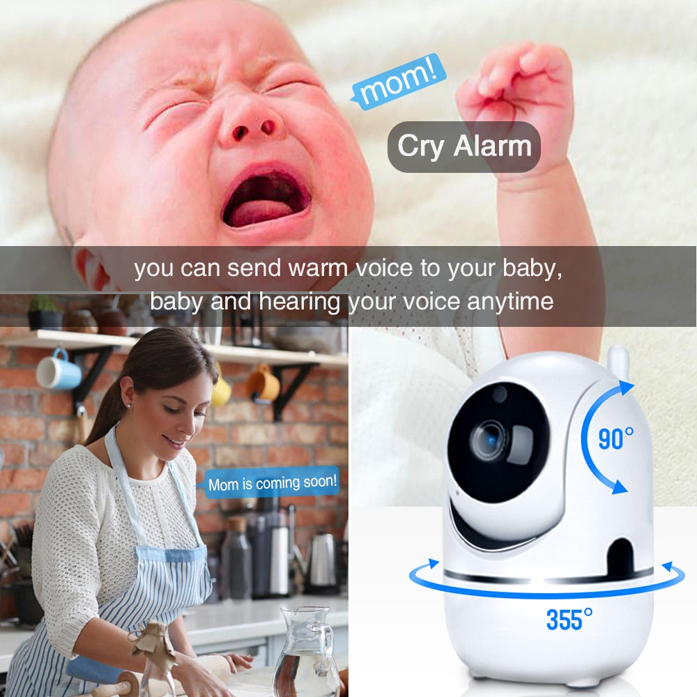 720P Baby Monitor Smart Home Cry Alarm Mini Surveillance Camera with Wifi Security