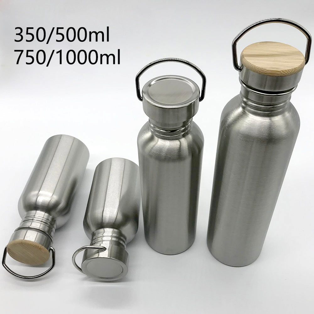 Portable Stainless Steel Water Bottle with handle 1000ml/500ml/350ml Sports Flasks Travel