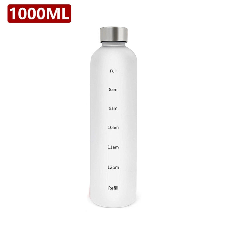 1L Water Bottle With Time Marker 32 OZ Motivational Reusable Fitness Sports Outdoors