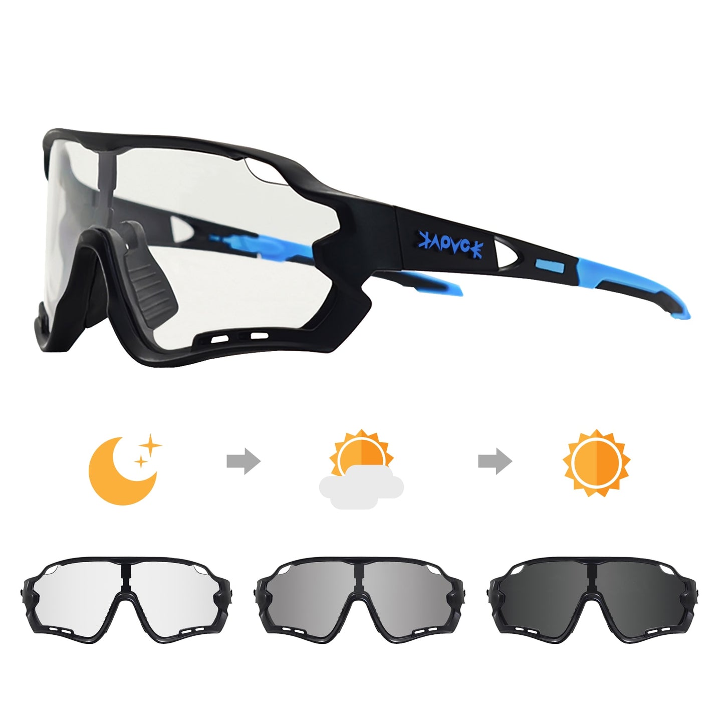 Men/Women Photochromic 1 Lens Cycling Sunglasses outdoor Sport Bike Cycling Eyewear