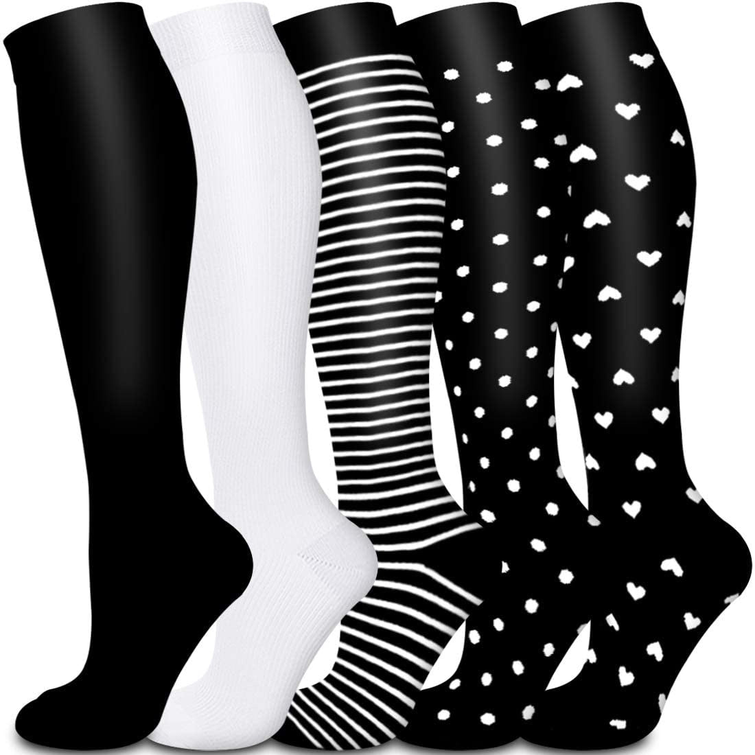 5/6 Pairs Men and Women Compression Socks Circulation Recovery Varicose Veins